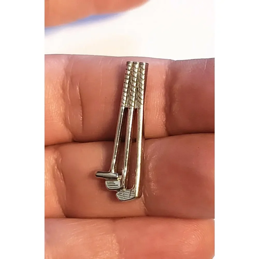 Vintage Tie Tack Golf Club Tie Pin, Silver-tone Gift‎ for him